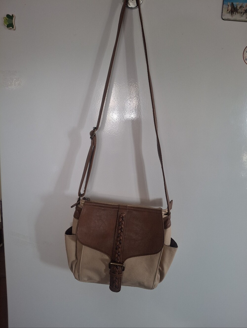 Bueno Brown and Cream Crossbody Shoulder Bag